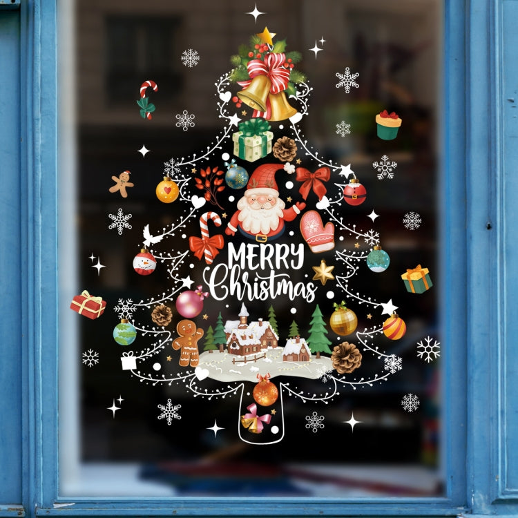 30x45cm Christmas Static Wall Stickers Glass Window Christmas Decoration Poster