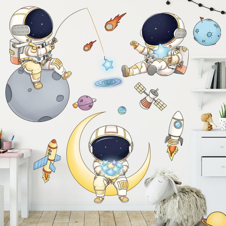 Children Room Astronaut Wall Stickers Kindergarten Cosmic Stars Cartoon Background Wallpaper My Store