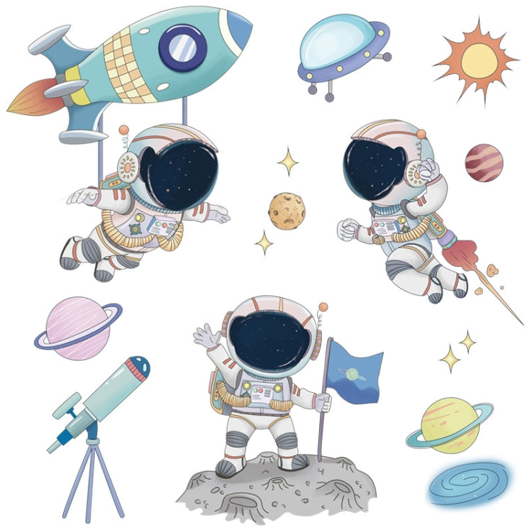 Space Astronaut Cartoon Wall Stickers Children Room Kindergarten Decoration My Store