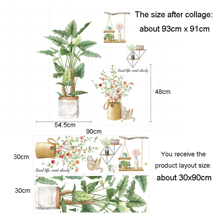 Wall Decoration Plant Stickers Living Room Sofa Background Decorative Wallpaper My Store