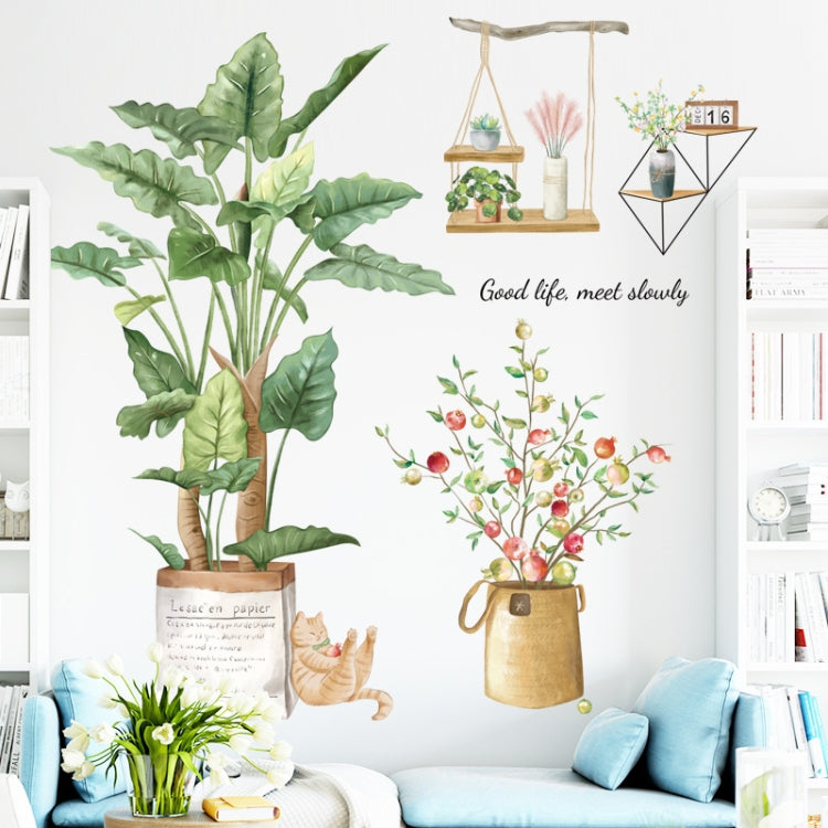 Wall Decoration Plant Stickers Living Room Sofa Background Decorative Wallpaper