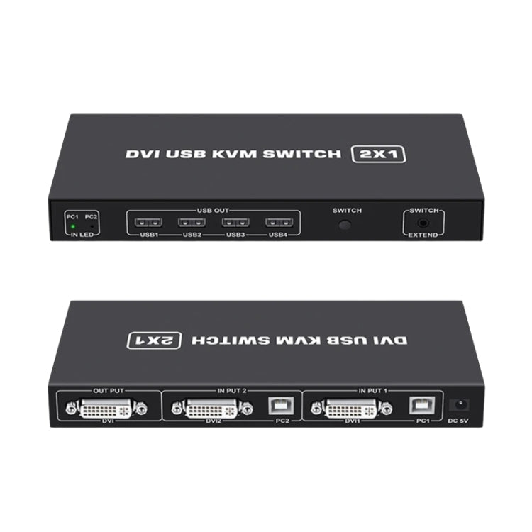 4K DVI USB KVM Switch DVI 2 In 1 Out Adapter Two Computer Shared Switcher Hub