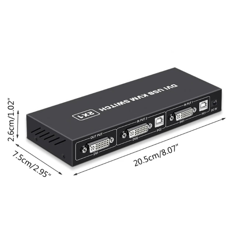 4K DVI USB KVM Switch DVI 2 In 1 Out Adapter Two Computer Shared Switcher Hub