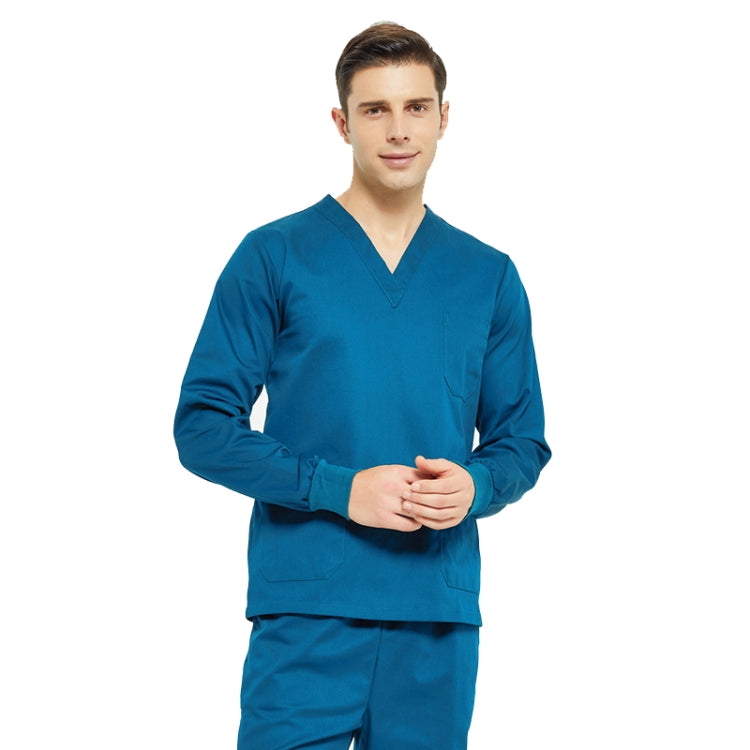 Men Scrub Pet Dental Work Clothes Long-sleeved Top + Pants Set My Store