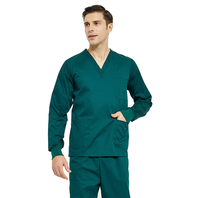 Men Scrub Pet Dental Work Clothes Long-sleeved Top + Pants Set My Store