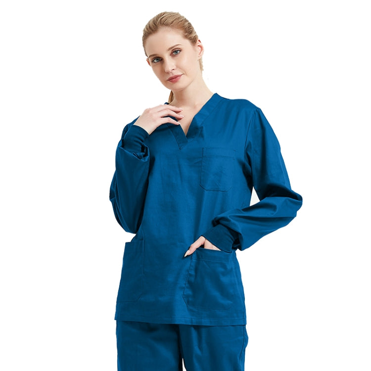 Women Scrub Pet Dental Work Clothes Long-sleeved Top + Pants Set