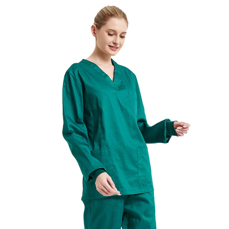 Women Scrub Pet Dental Work Clothes Long-sleeved Top + Pants Set