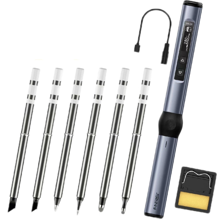 FNIRSI 4pcs/ Set Mini Soldering Station Digital Display Constant Temperature Smart Soldering Iron