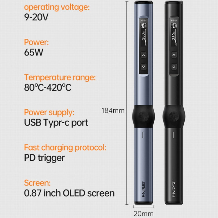 FNIRSI 4pcs/ Set Mini Soldering Station Digital Display Constant Temperature Smart Soldering Iron