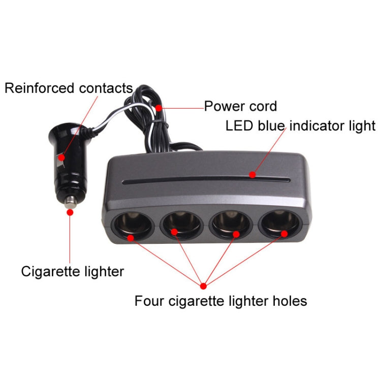 SHUNWEI SD-1906 Car 4 In 1 Power Distributors Cigarette Lighter Socket Car Charger ÎҵÄÉ̵ê