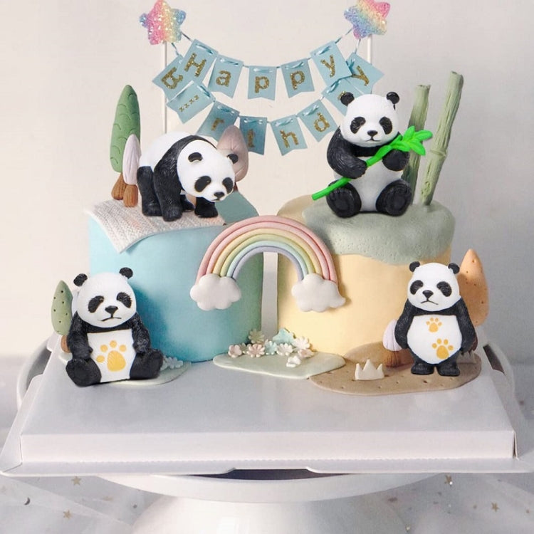 4pcs/set Panda Micro Landscape PVC Cake Accessories Doll Ornaments My Store