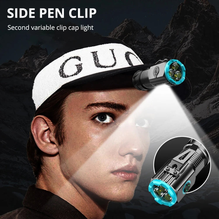 Mini Outdoor Dual Light Source Magnetic Hat Clip Multifunctional Portable Flashlight