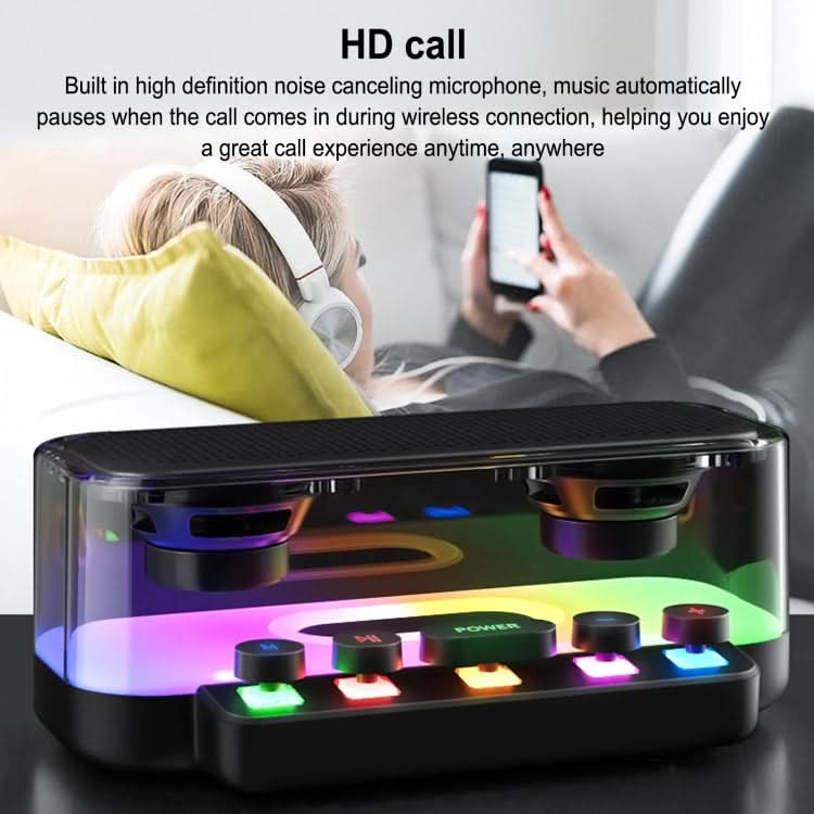 Wireless Bluetooth Speaker Subwoofer with Colorful Lights Supports U Disk