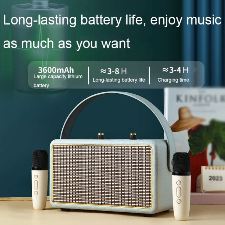 Leather Texture Portable Wooden Home Karaoke Bluetooth Speaker