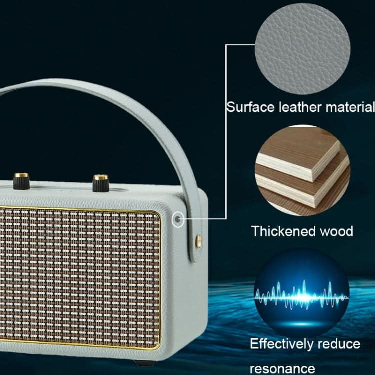 Leather Texture Portable Wooden Home Karaoke Bluetooth Speaker