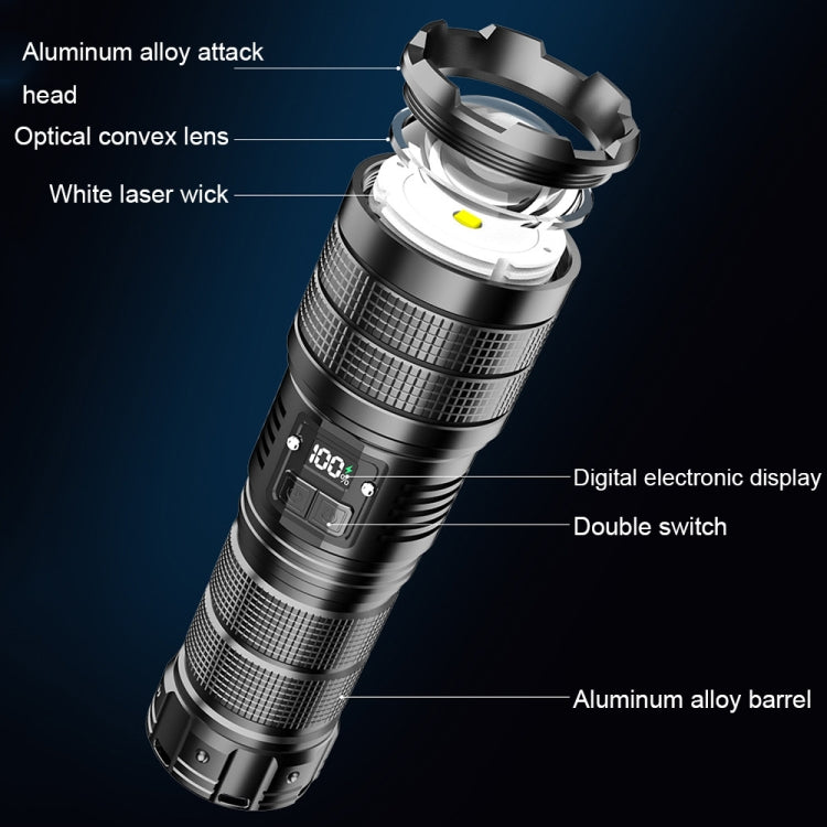 X9 Outdoor White Laser Digital Display Zoom Flashlight Long Range Lighting Flashlight My Store