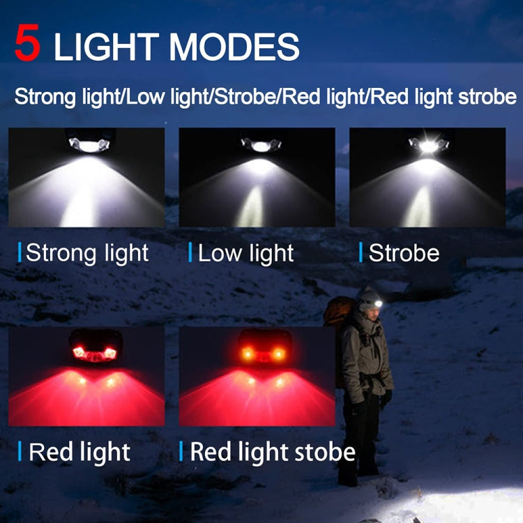 V38 USB Charging Induction Bright Headlight Outdoor Waterproof Lightweight Flashlight