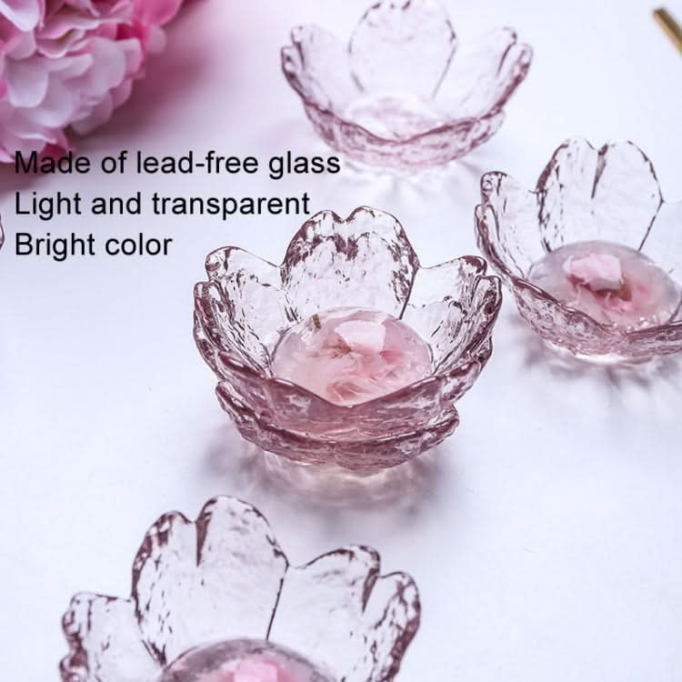 5pcs /Set Hammer Glass Cherry Blossom Dish House Sauce Plate Small Dish-Reluova