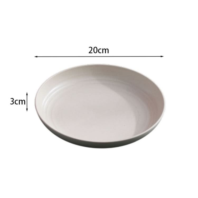 8 inch Wheat Straw Circular Home Vegetable Dish Portable Outdoor Plastic Anti -Fall Fruit Breakfast Plate-Reluova