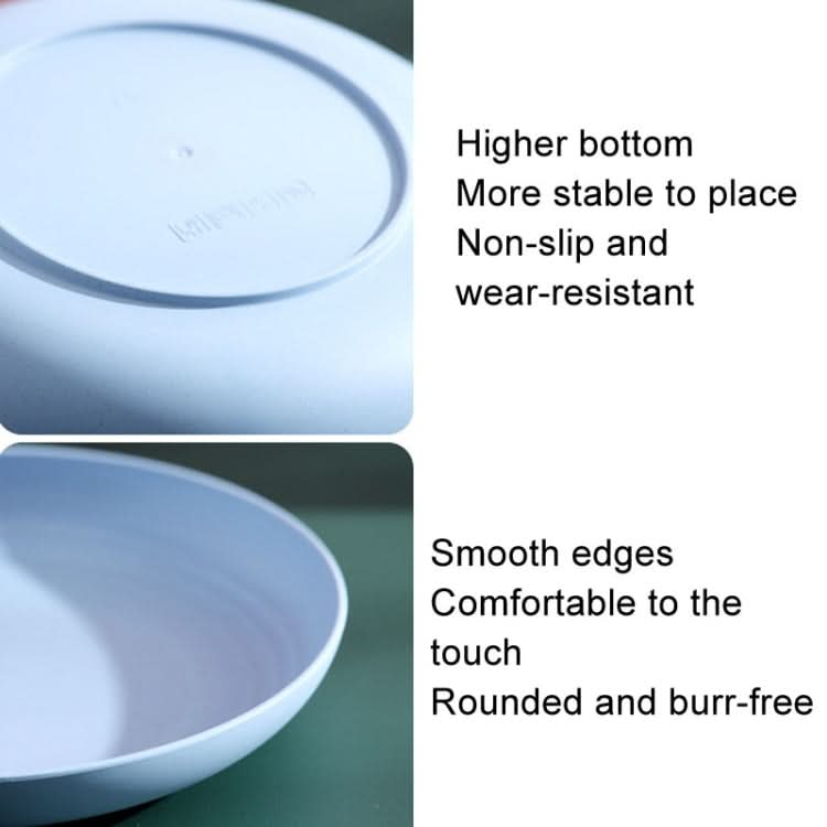 8 inch Wheat Straw Circular Home Vegetable Dish Portable Outdoor Plastic Anti -Fall Fruit Breakfast Plate-Reluova