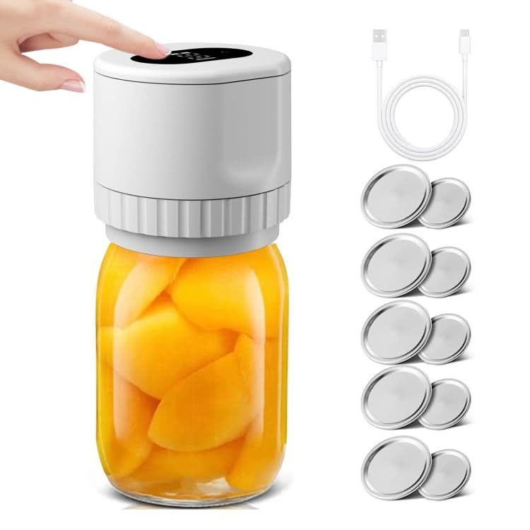 Electric Mason Jar Vacuum Sealer Kit Sealing Machine for Food Storage With 10 Jar Lids Reluova