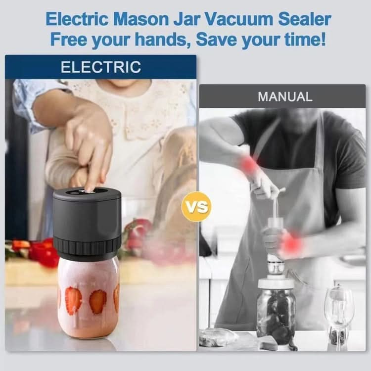 Electric Mason Jar Vacuum Sealer Kit Sealing Machine for Food Storage With 10 Jar Lids Reluova