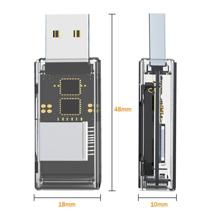 OTG Converter USB To SD/TF 2 In 1 Multi-Function Transparent Card Reader My Store