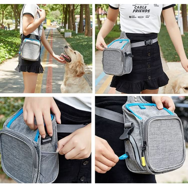 25x17x12cm Portable Pet Training Bag For Outings Dog Pet Snack Waist Bag(Light Gray)-Reluova