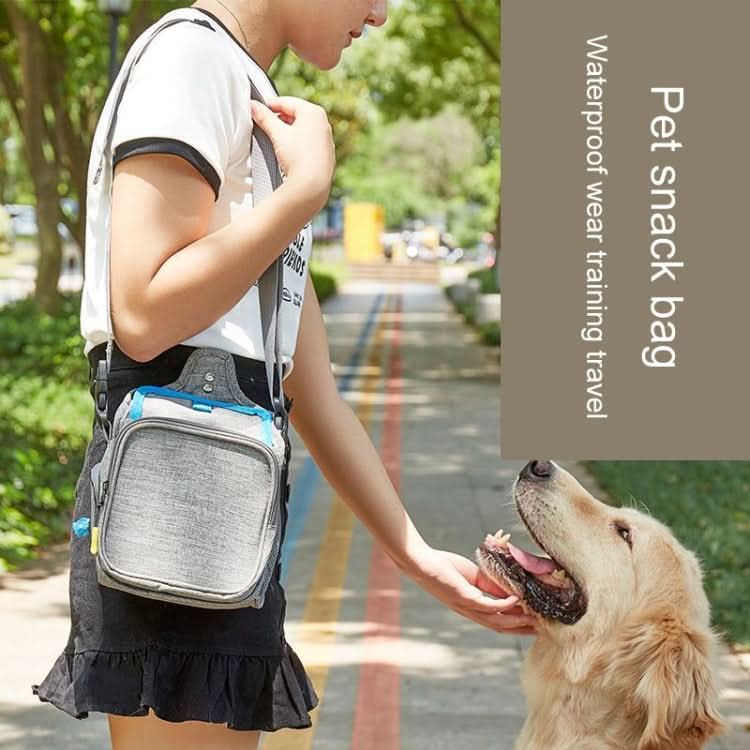 25x17x12cm Portable Pet Training Bag For Outings Dog Pet Snack Waist Bag(Light Gray)-Reluova