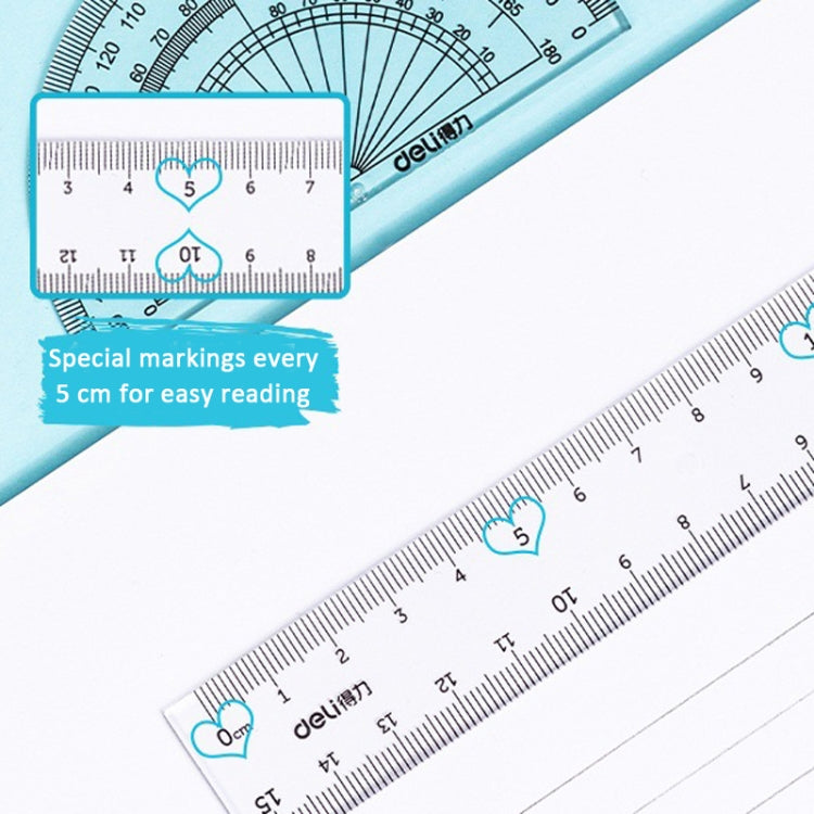 Deli  4-in-1 Ruler Set for Students Ruler Stationery Set My Store