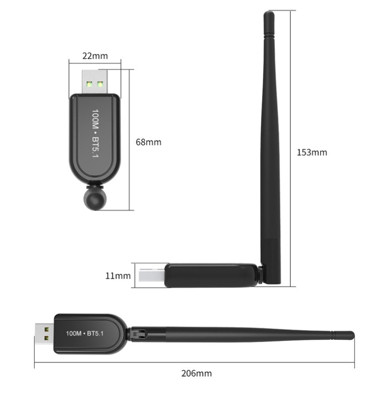 USB Bluetooth 5.1 Computer Adapter 100 Meters Receiving Transmitter My Store