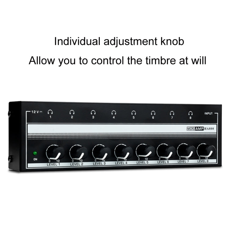 8-Channel Monitoring Multi-Channel Headphone Amplifier For Recording Studio, US Plug