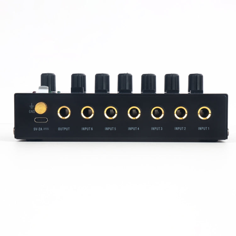 Ultra-Compact Low-Noise 6 Channel Stereo Audio Mixer, US Plug Reluova