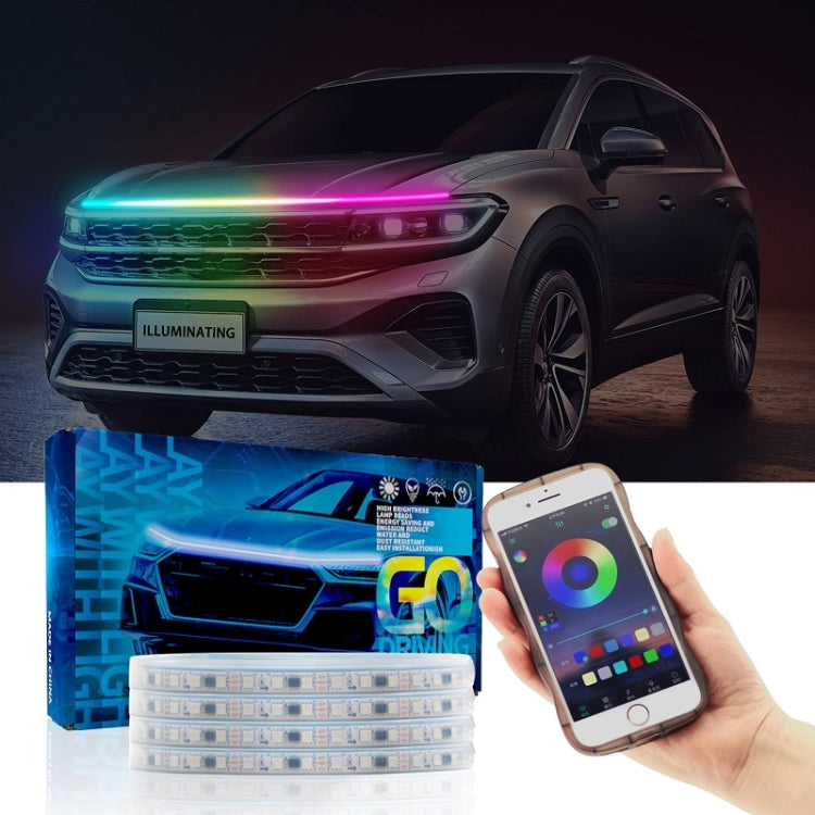 Car LED Streamer Phantom Running Lights Voice-Controlled Rhythmic Atmosphere Light With Turn Signals