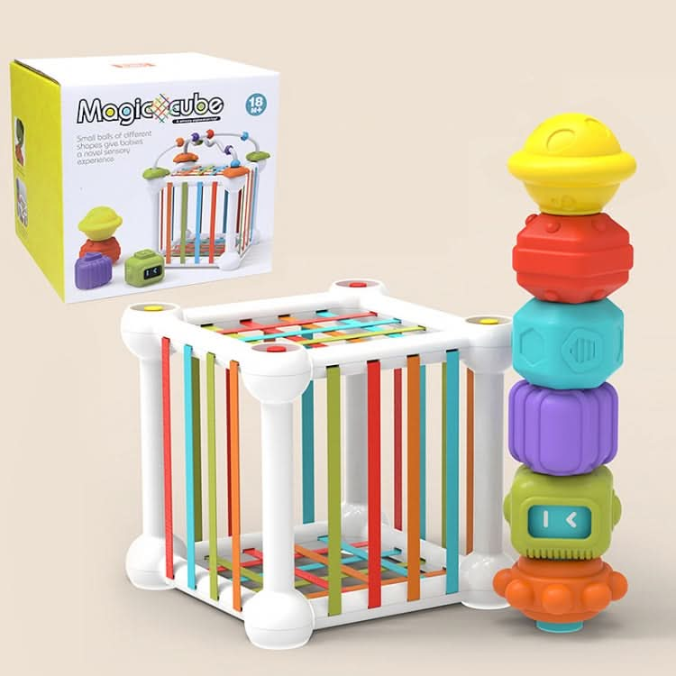 Baby Rainbow Sensory Toys Shape Sorting Toy Colorful Cube Reluova