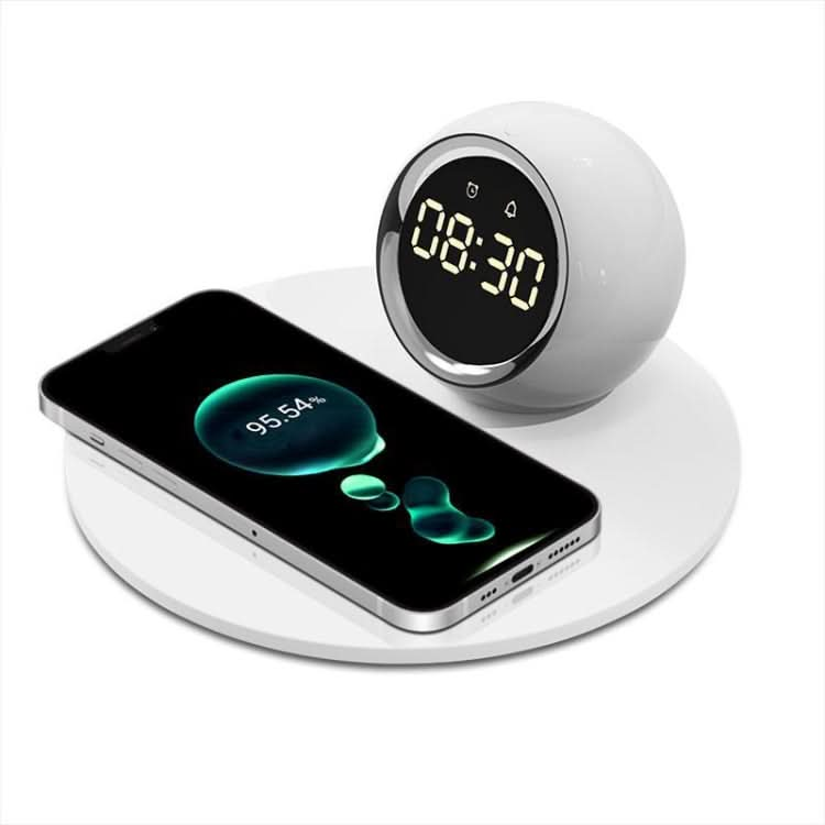 K22T 15W Multifunctional Rotatable Clock Night Light Wireless Fast Charger