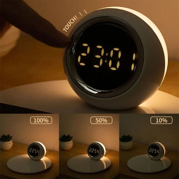 K22T 15W Multifunctional Rotatable Clock Night Light Wireless Fast Charger