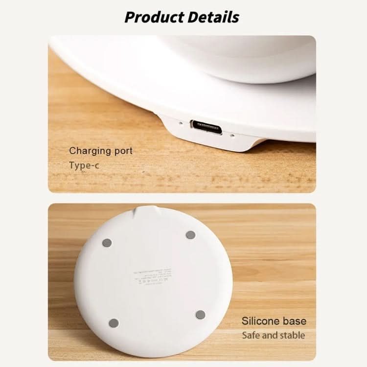 K22T 15W Multifunctional Rotatable Clock Night Light Wireless Fast Charger