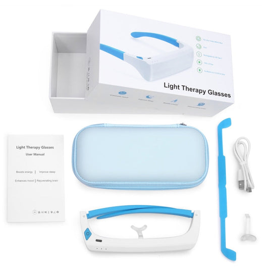 SAD Light Therapy Glasses Wearable UV-Free Blue & White LED Light Therapy Lamp