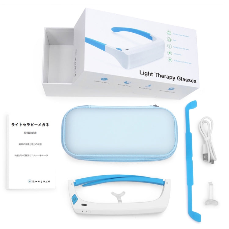 SAD Light Therapy Glasses Wearable UV-Free Blue & White LED Light Therapy Lamp