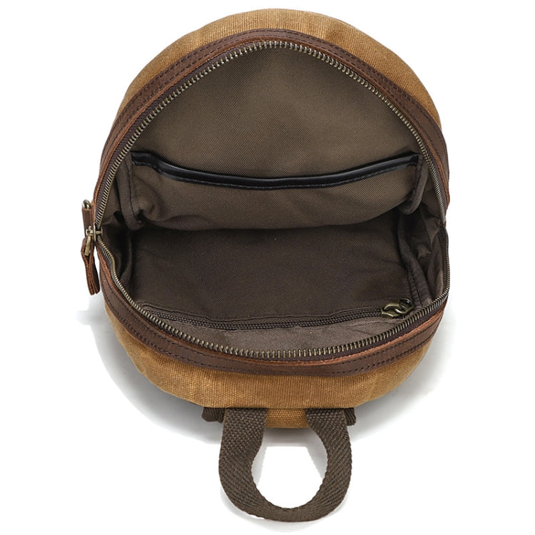 Men Chest Bag Waxed Canvas Crazy Horse Leather Shoulder Crossbody Bag Casual Waist Bag Reluova