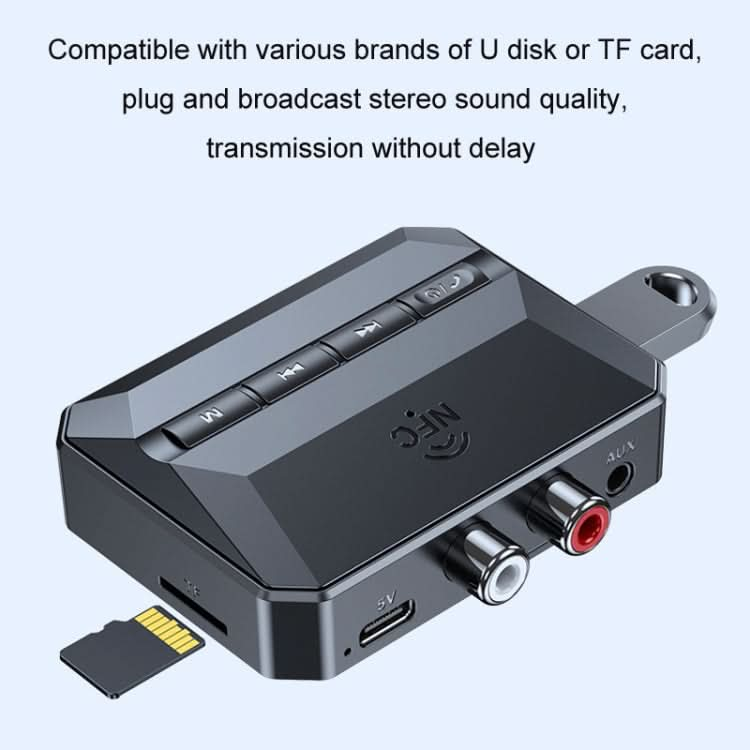 Bluetooth 5.3 Receiver NFC Function Stereo Amplifier To Wireless Adapter