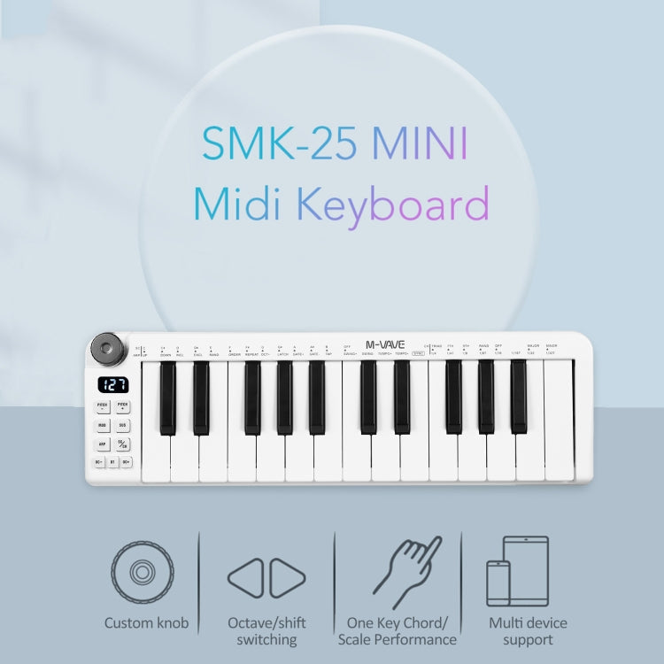 M-VAVE SKM-25MINI Digital Electronic Piano 25 Key Musical Instrument MIDI Keyboard Controller