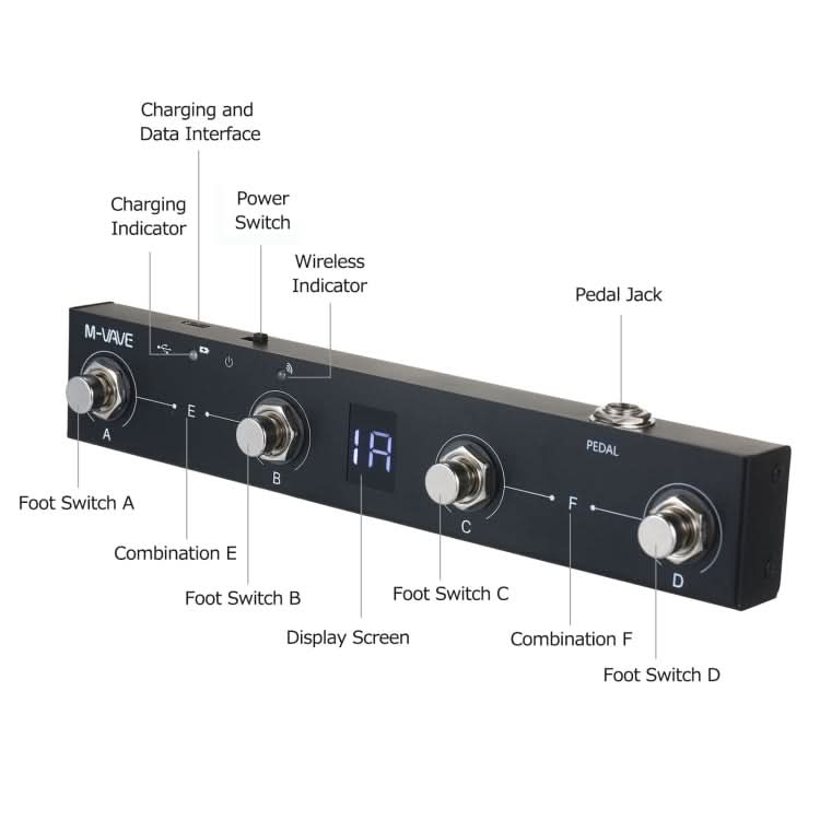 M-VAVE MIDI Bluetooth Controller MIDI Pedal Page Turner Multifunctional Musical Instrument Accessories Reluova