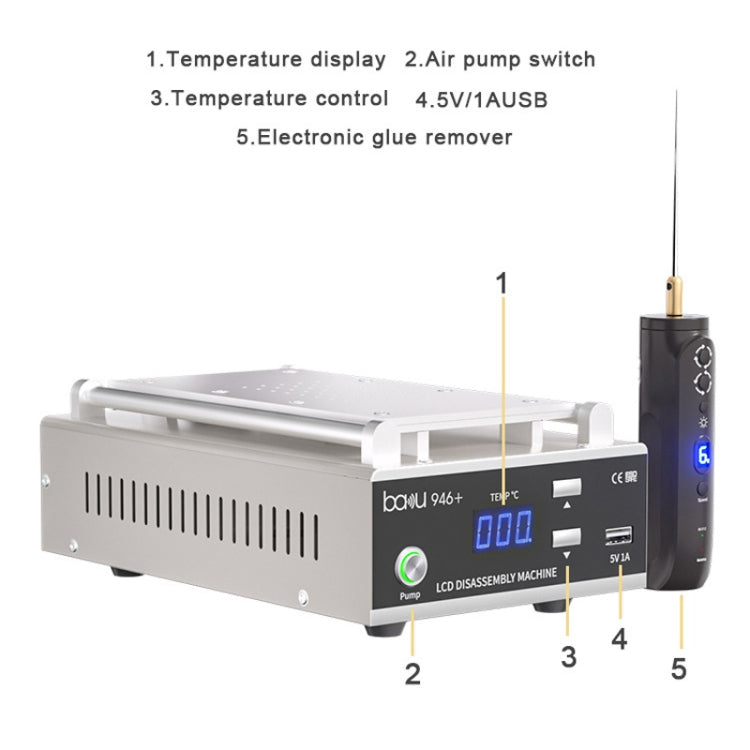 Baku BA-946+ 9 Inch 450W Phone Screen Separator With Electronic Glue Remove