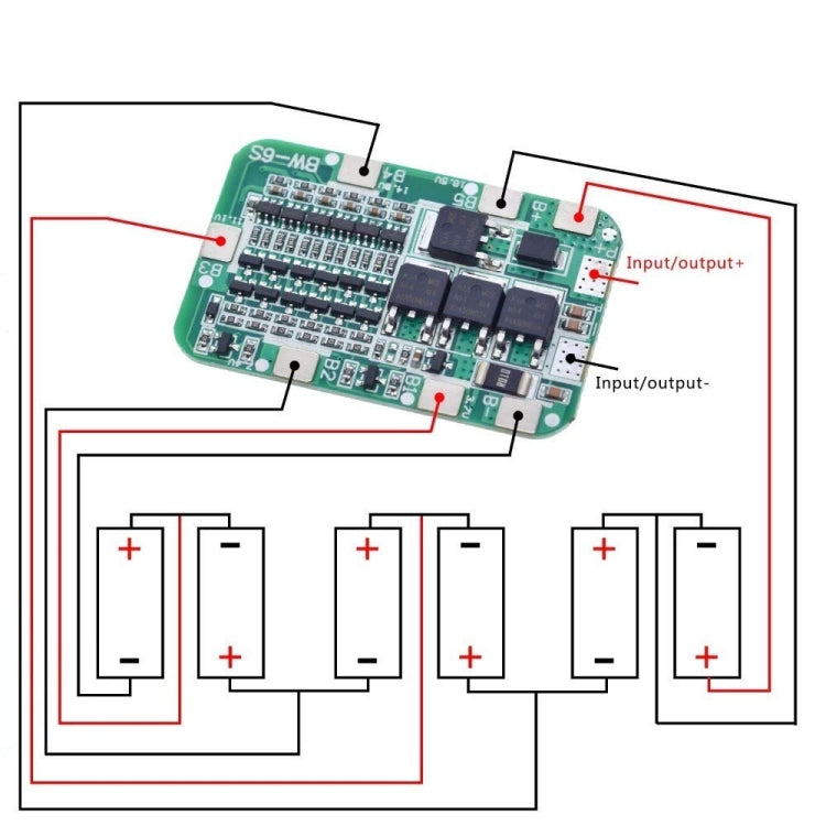 6 String 22/24V 18650 Lithium Battery Protection Board Reluova