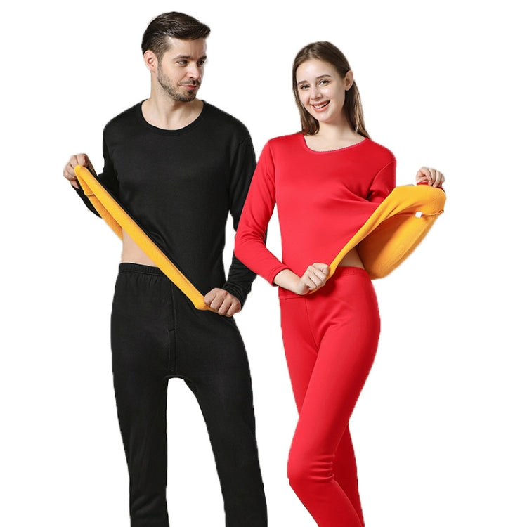 Men Women Gold Velvet Thickened Cold-Proof Thermal Underwear Set