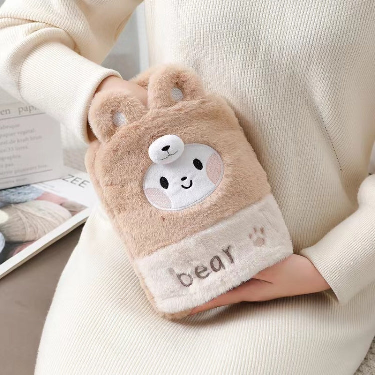 1L Hot Water Bag Dual Hands Plush Cute Hand Warmer