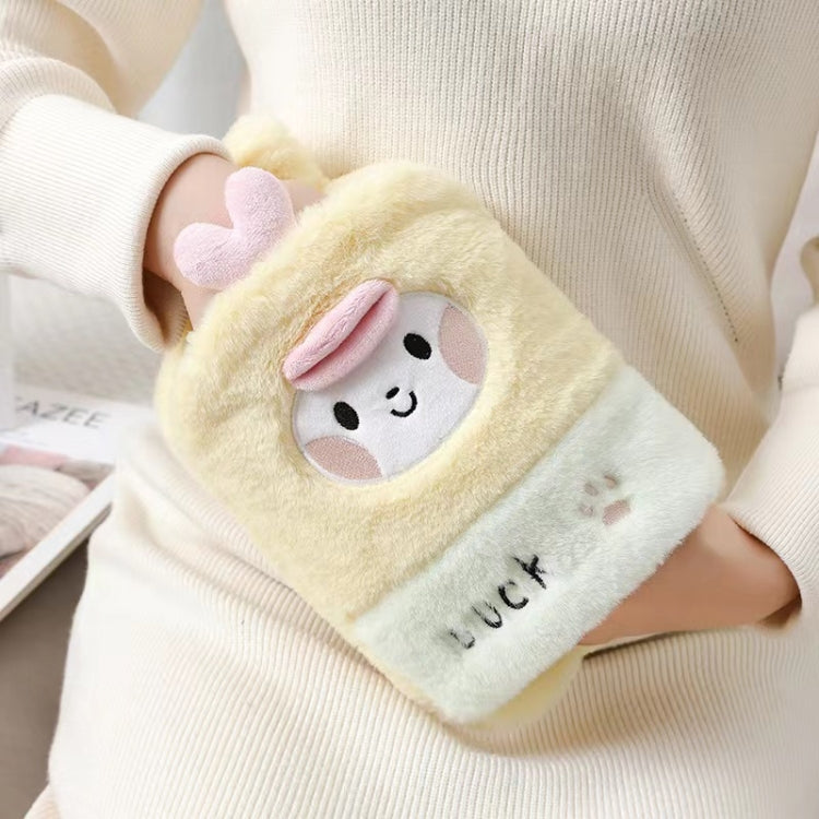 1L Hot Water Bag Dual Hands Plush Cute Hand Warmer