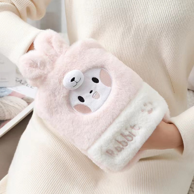 1L Hot Water Bag Dual Hands Plush Cute Hand Warmer